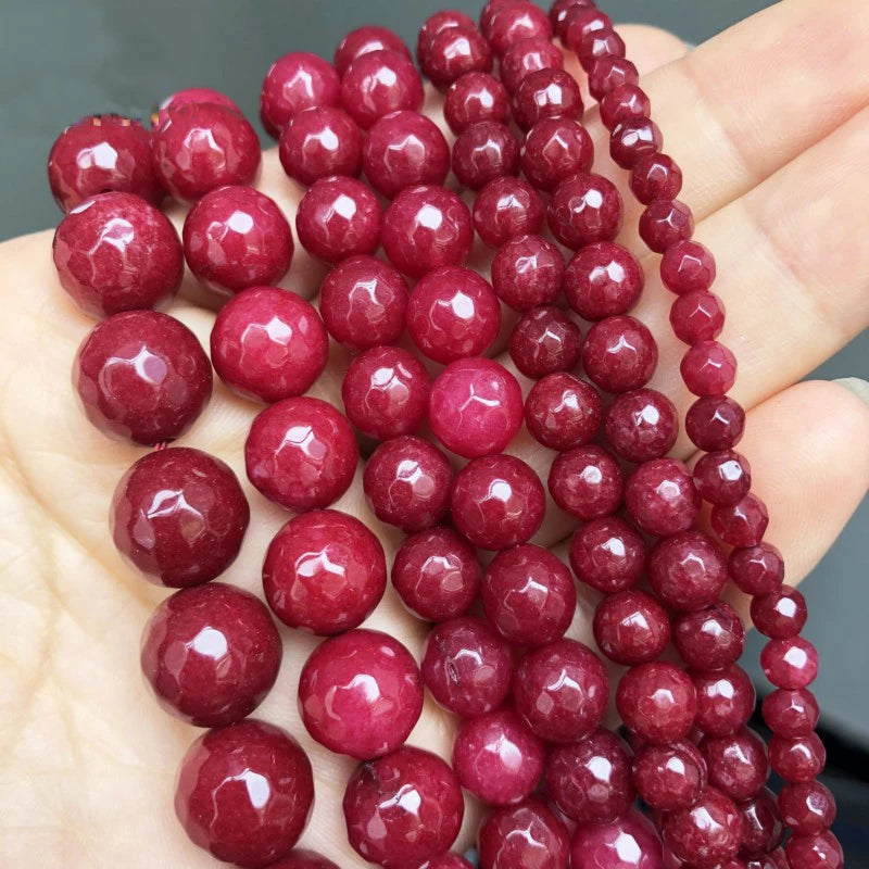 Stone Beads Round Jade Chalcedony Styles for DIY Jewelry Making Craft Beads