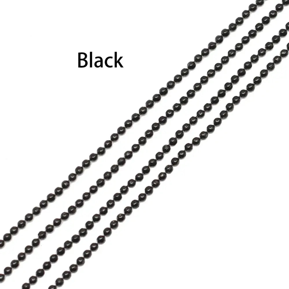 Metal Beads Dia Gold Black Color Ball Chains Necklaces for DIY Jewelry Making