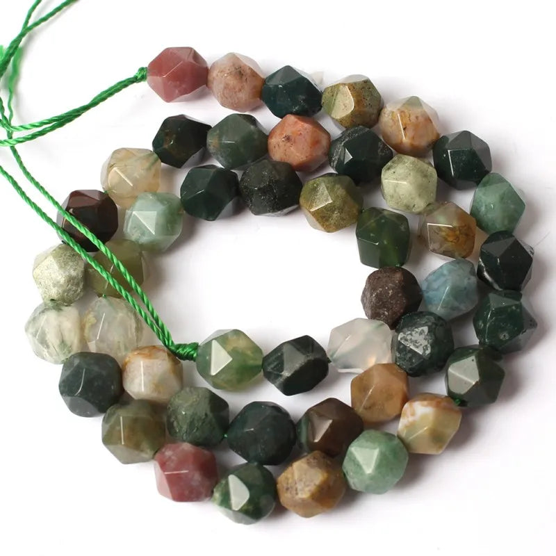 Stone Beads Faceted Pink Blue Chalcedony-Style Jades-Style Agates Round