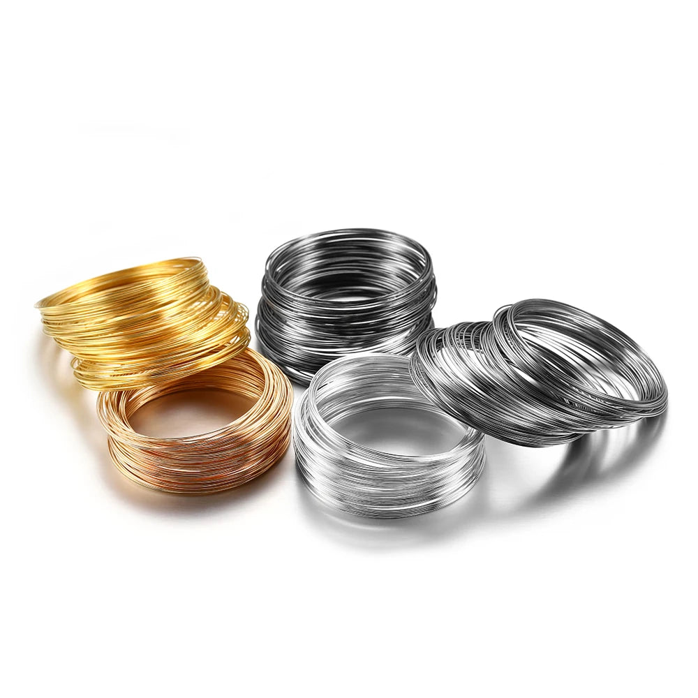 Beading Wire Loops Silver Gold Bronze Memory Steel Bracelets DIY Jewelry Making