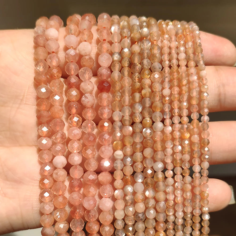 Stone Beads Tiny Faceted White Moonstone-Style for DIY Jewelry Making