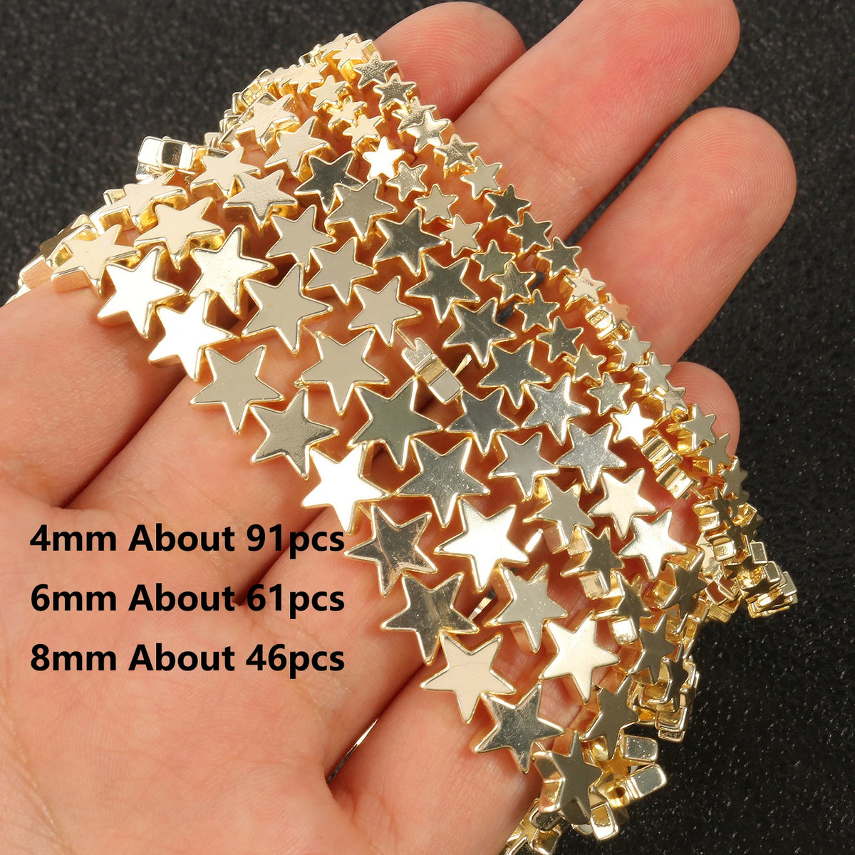 Stone Beads Gold-Tone Hematite-Style Cross Star Heart for DIY Jewelry Making