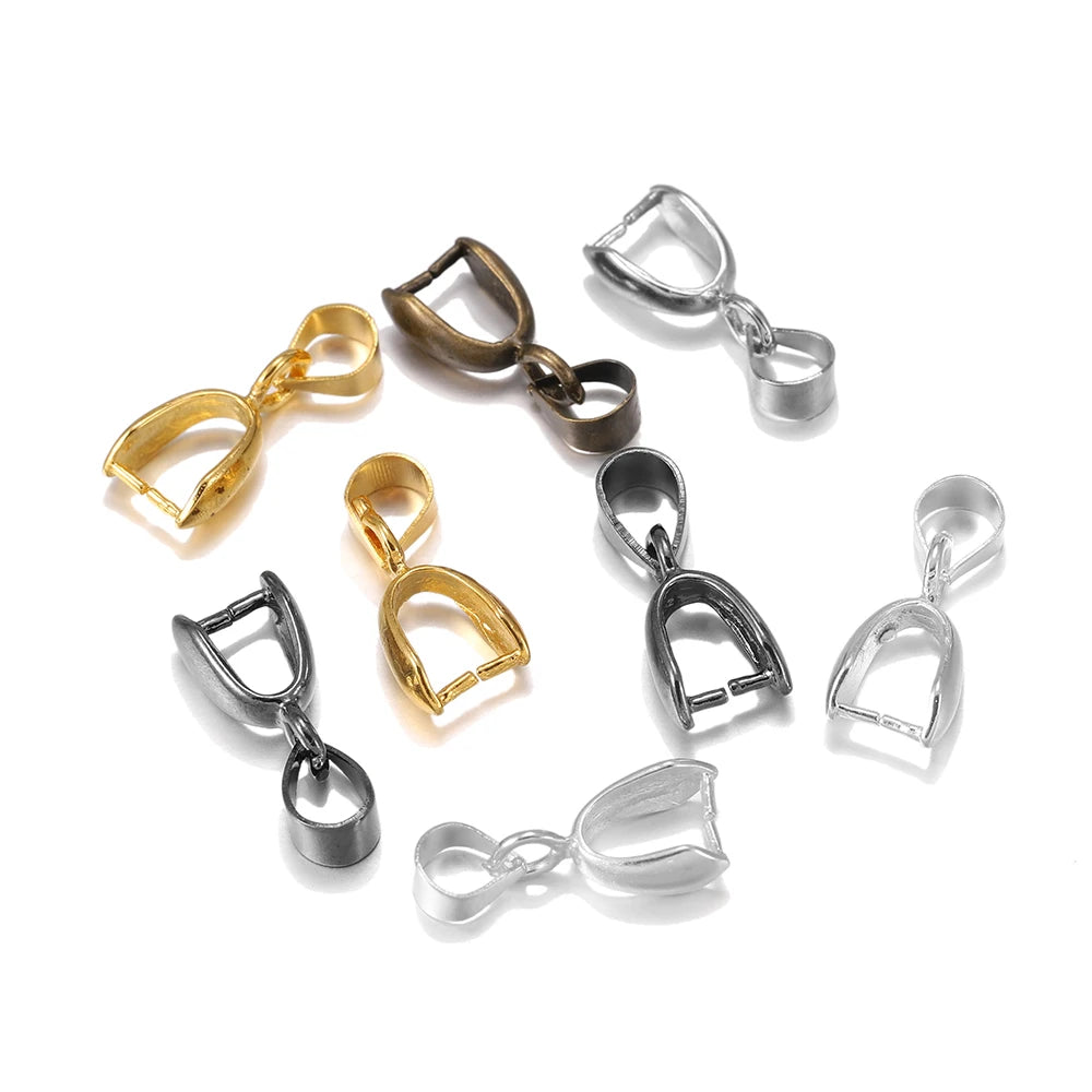 Pendant Bails Copper Hook Clip Necklace Connectors DIY Jewelry Making