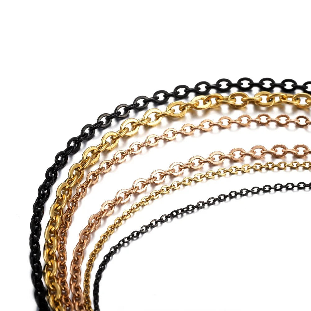 Jewelry Chains . Stainless Steel Necklace Gold Color Bulk Chain Craft Supplies