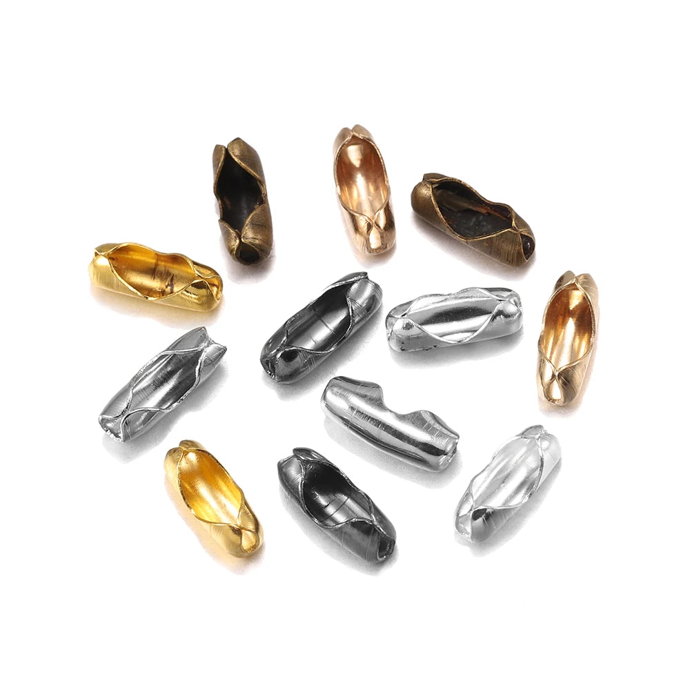Ball Chain Connectors Metal Gold Color End Clasps DIY Jewelry Making