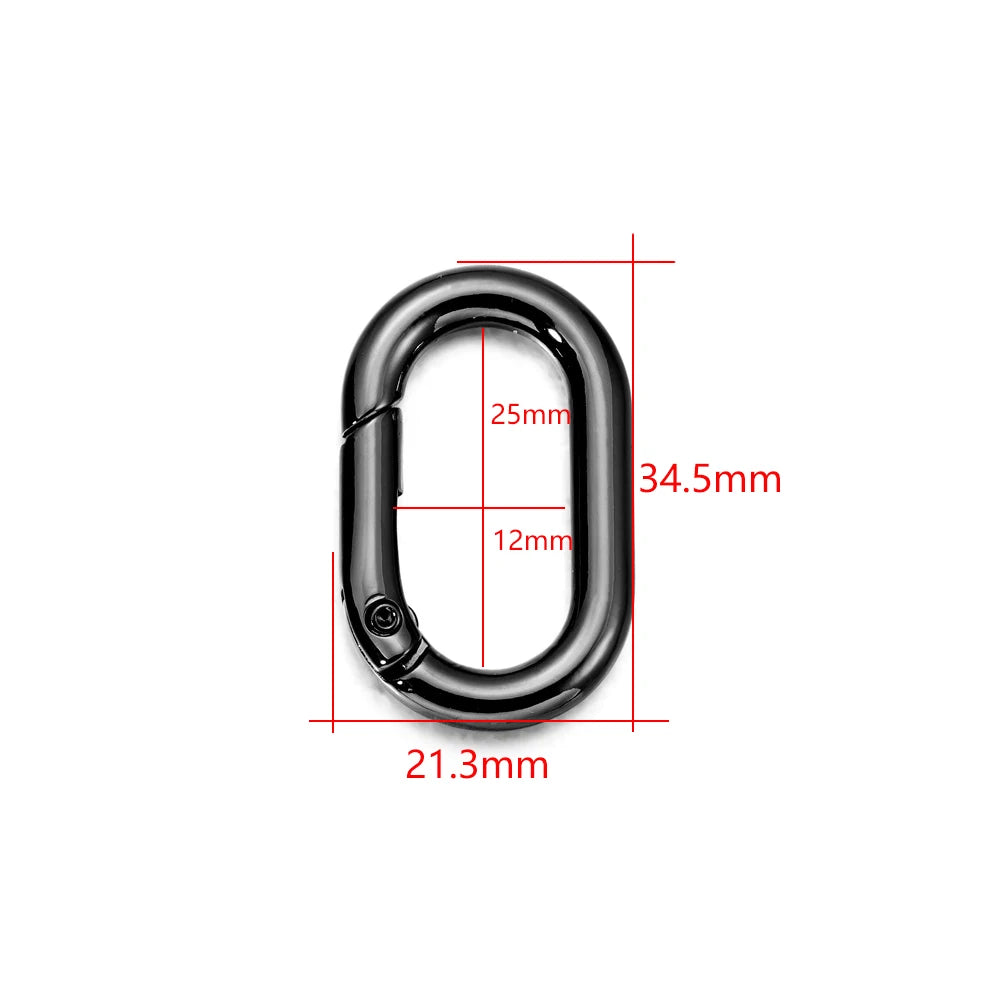 Keychain Findings Metal Oval Ring Spring Clasps Openable DIY Jewelry Making
