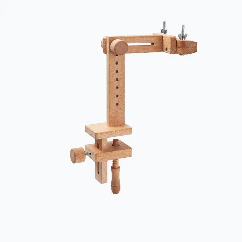 Embroidery Hoop Stand, Rotating Wooden Desktop Rack for Cross-Stitch
