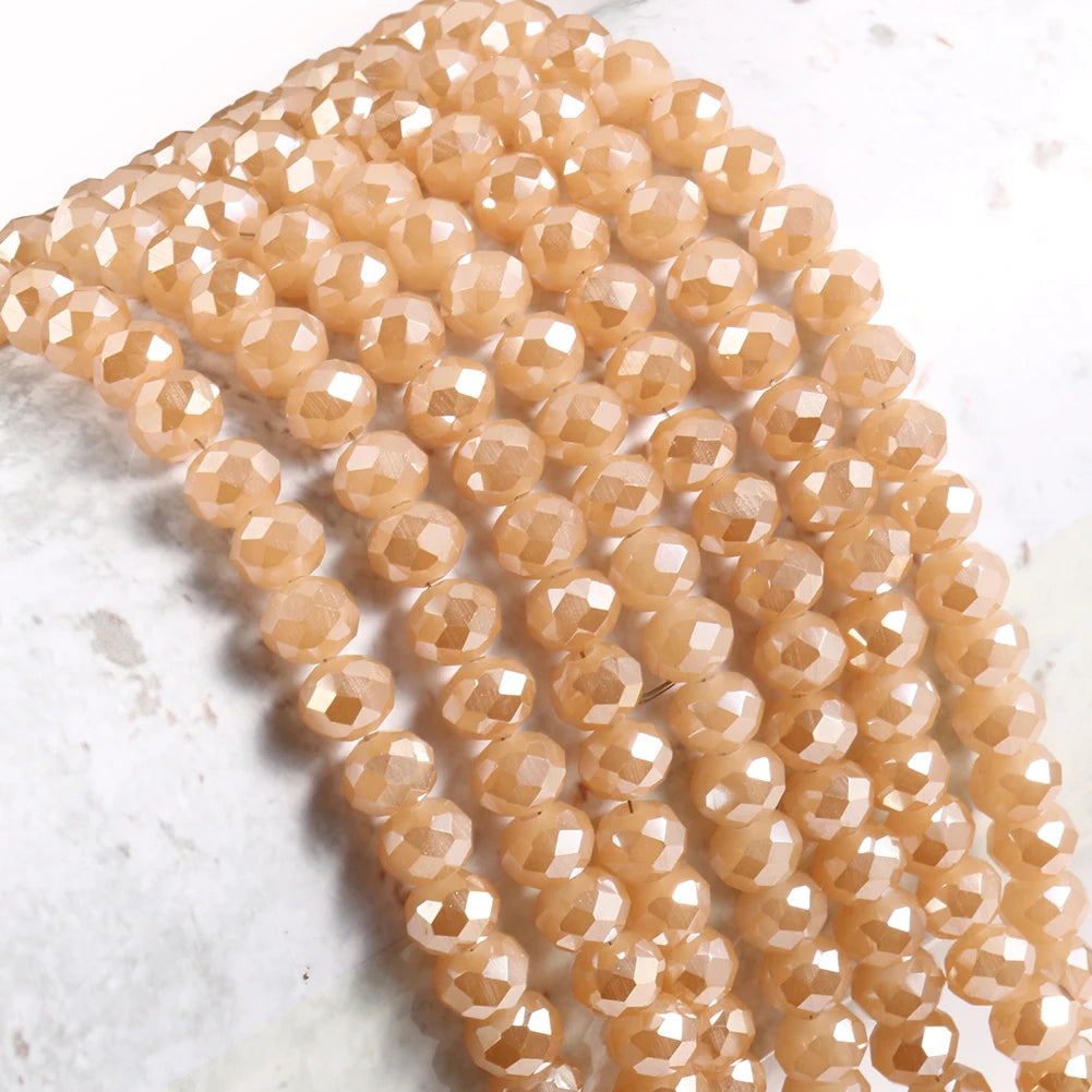 Glass Beads Faceted Round Multicolor Crystal-Style for DIY Jewelry Making
