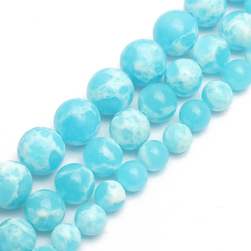 Stone Beads Round Turquoise Howlite Jasper Styles for DIY Jewelry Making