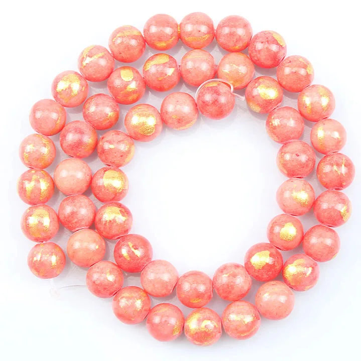 Stone Beads White Howlite-Style Gold-Tone Details for DIY Jewelry Making