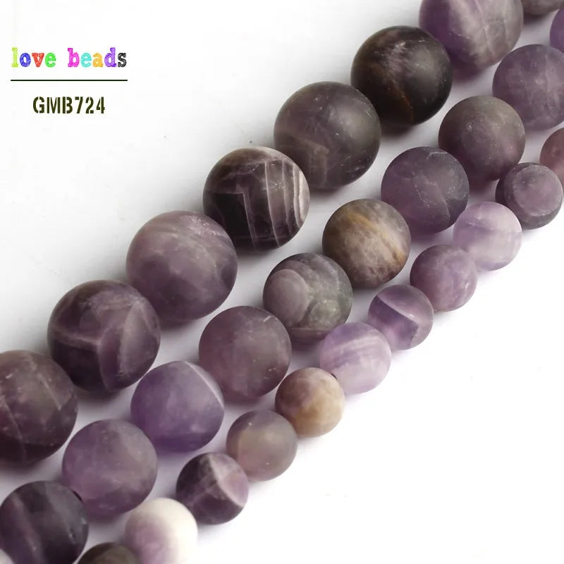 Stone Beads Matte Round Morganite Agate Tiger Eye Styles for DIY Jewelry Making