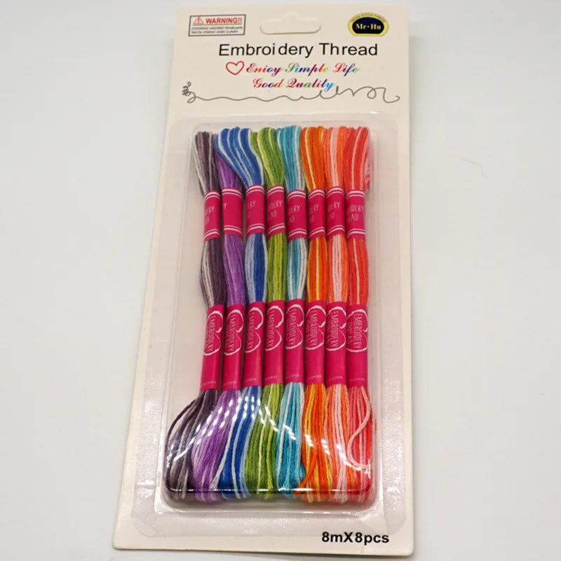 Embroidery Floss, Variegated Colors for Cross-Stitch & Handmade Bracelets