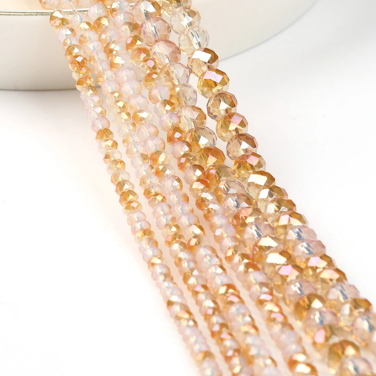 Glass Beads Faceted Round Multicolor Crystal-Style for DIY Jewelry Making