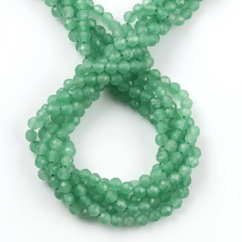 Stone Beads Tiny Faceted Green Aventurine-Style for DIY Jewelry Making