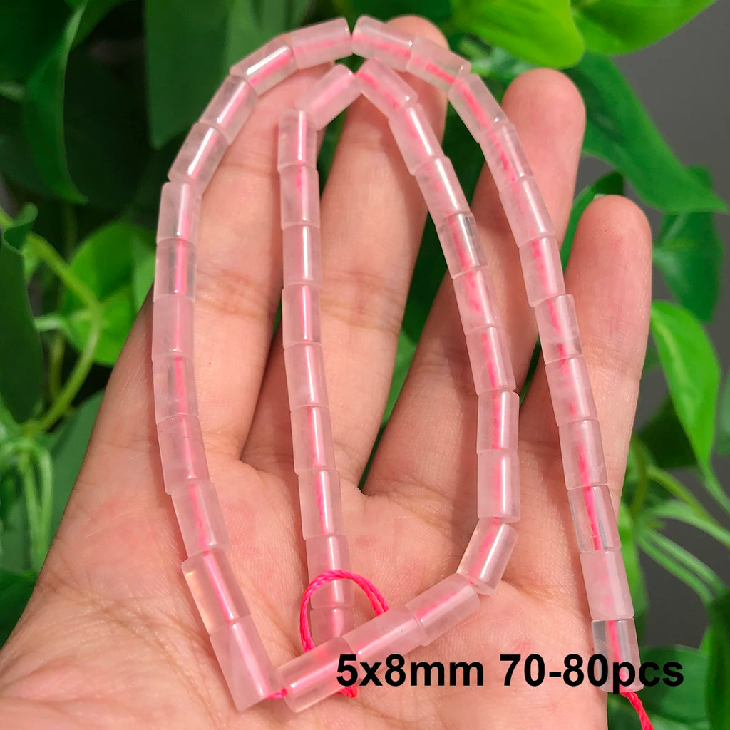 Stone Beads Pink Rose Quartz-Style Mixed Shapes for DIY Jewelry Making