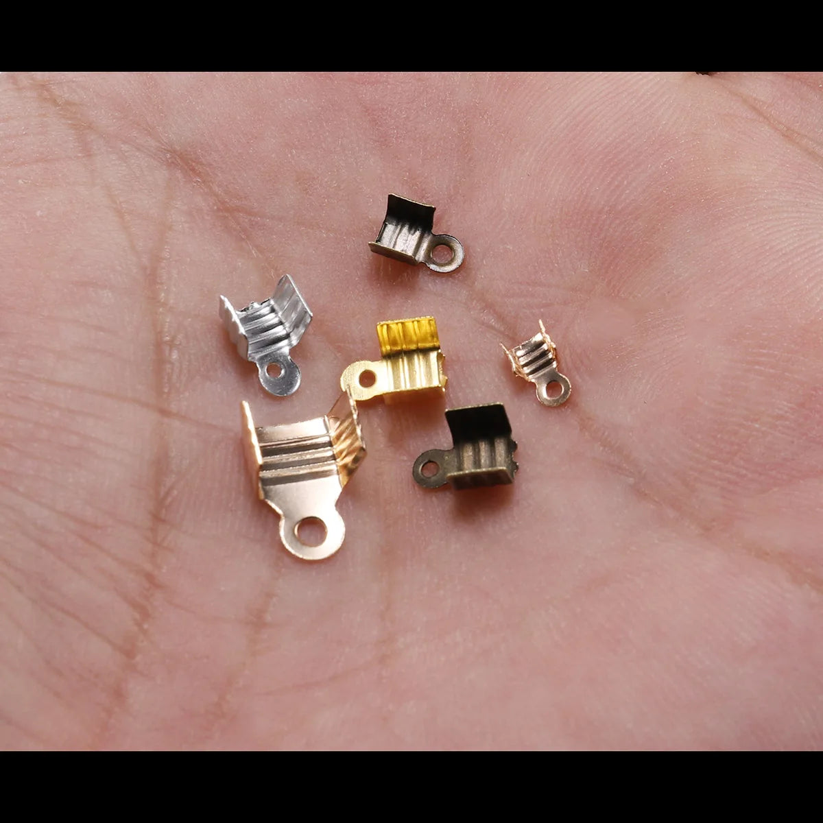 Cord End Caps Metal Crimp Necklace Connectors DIY Jewelry Making Craft Supplies
