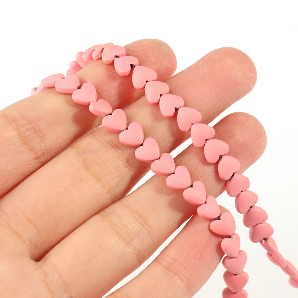 Stone Beads Rubber Heart Shape Multicolor Hematite Round Bracelet Craft Beads