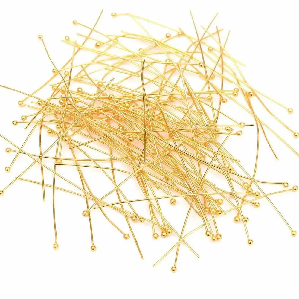 Head Pins Metal Ball Tips Gold Rhodium Colors DIY Jewelry Making Craft Supplies