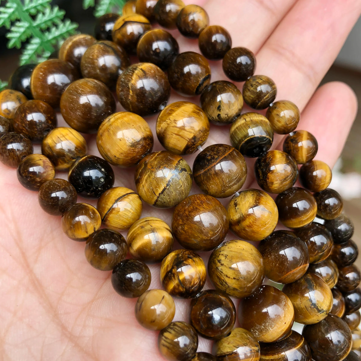 Stone Beads Round Yellow Tiger Eye for DIY Jewelry Making Bracelet Supplies