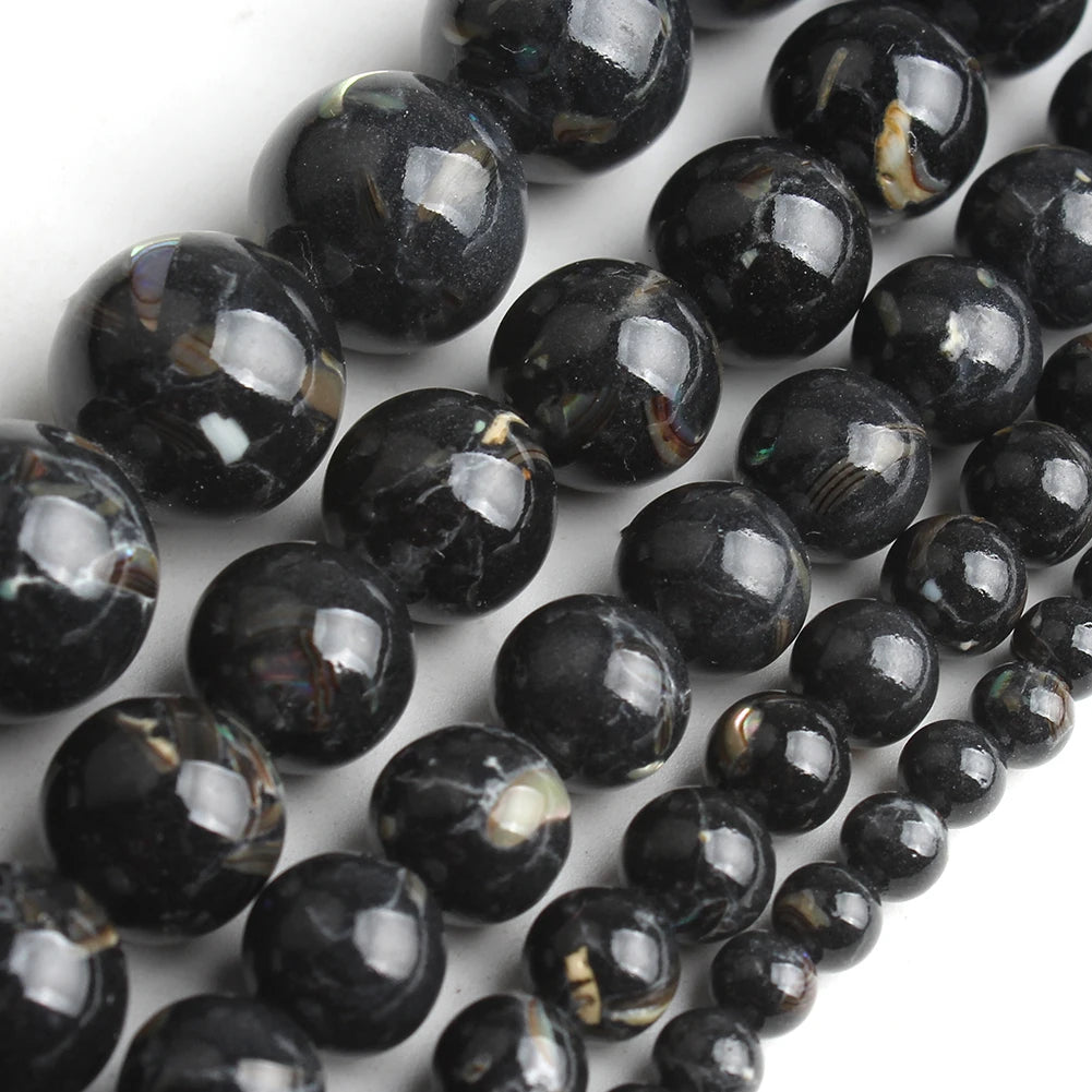 Stone Beads White Howlite-Style Gold-Tone Details for DIY Jewelry Making