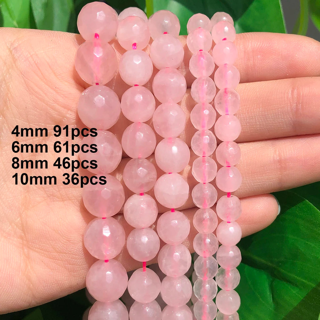 Stone Beads Pink Rose Quartz-Style Mixed Shapes for DIY Jewelry Making