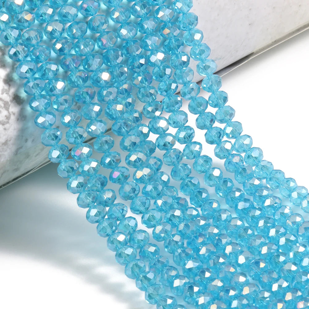 Glass Beads Faceted Round Multicolor Crystal-Style for DIY Jewelry Making
