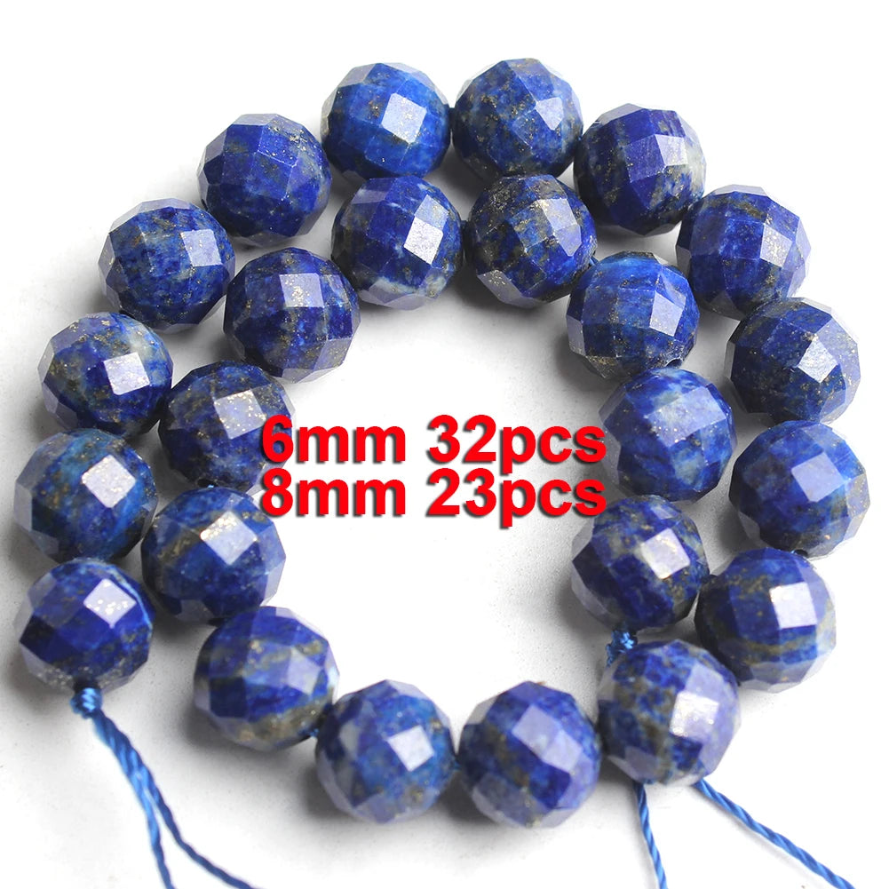 Stone Beads Faceted Blue Lapis Lazuli-Style Rondelle for DIY Jewelry Making