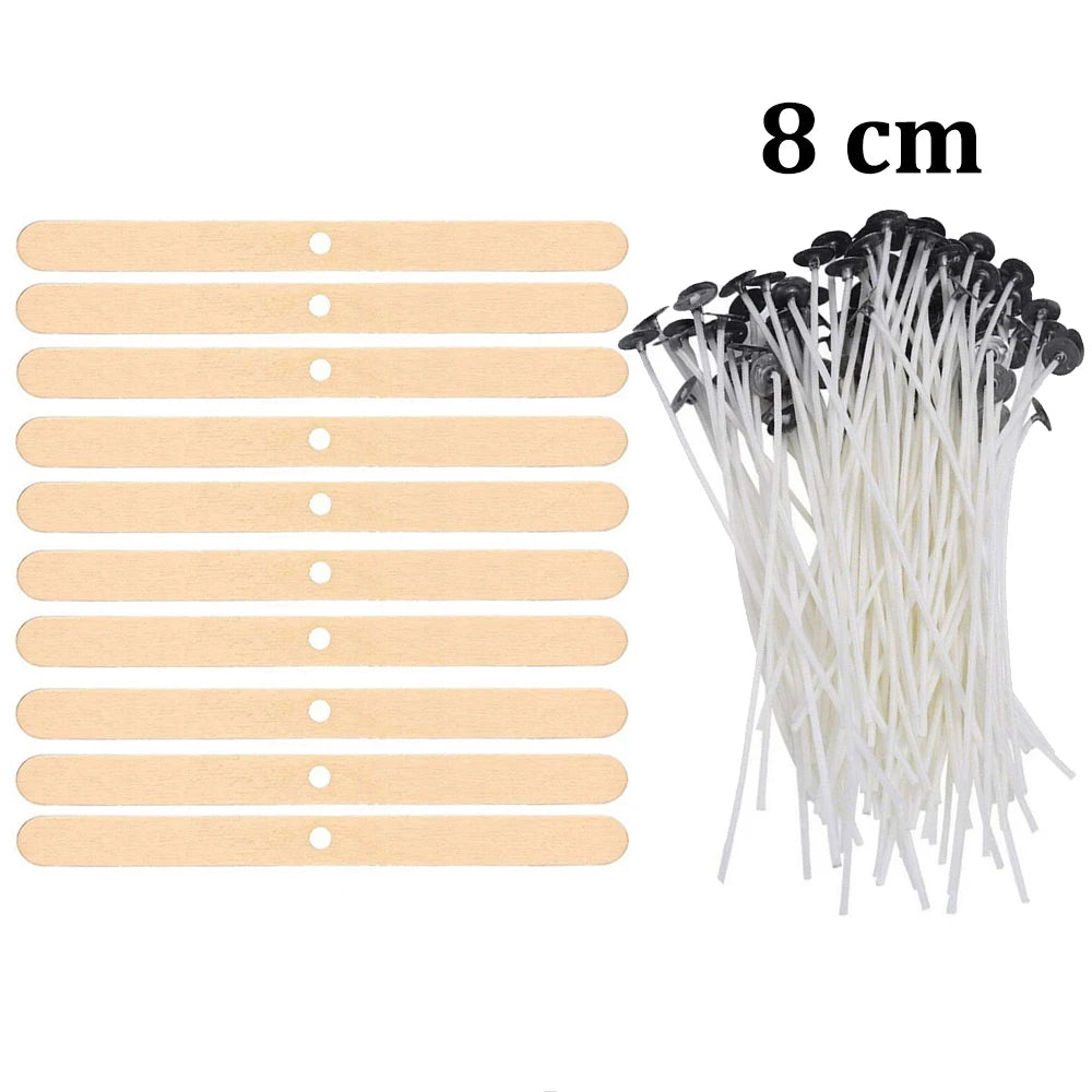 Candle Wicks Pre-Waxed Cotton Smokeless Metal Tab 1-8in DIY Candle Making