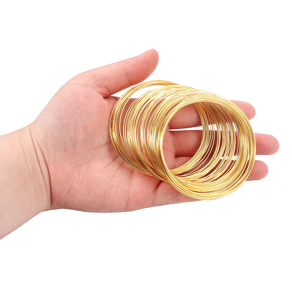 Beading Wire Loops Silver Gold Bronze Memory Steel Bracelets DIY Jewelry Making