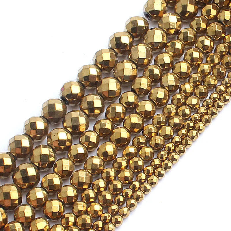Stone Beads Round Yellow Jade Agate Hematite Styles for DIY Jewelry Making