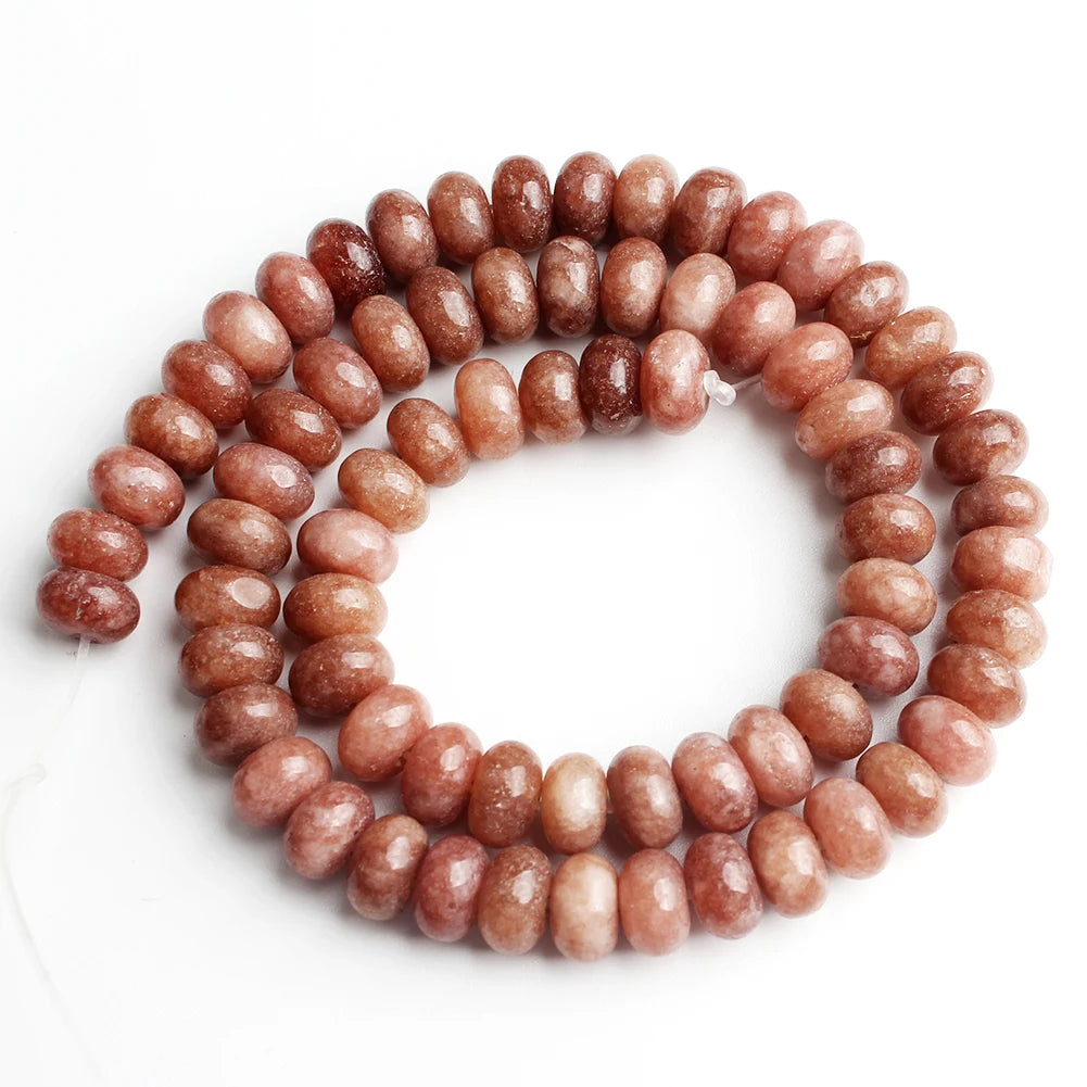 Stone Beads Round Purple Blue Angelite-Style Rondelle for DIY Jewelry Making