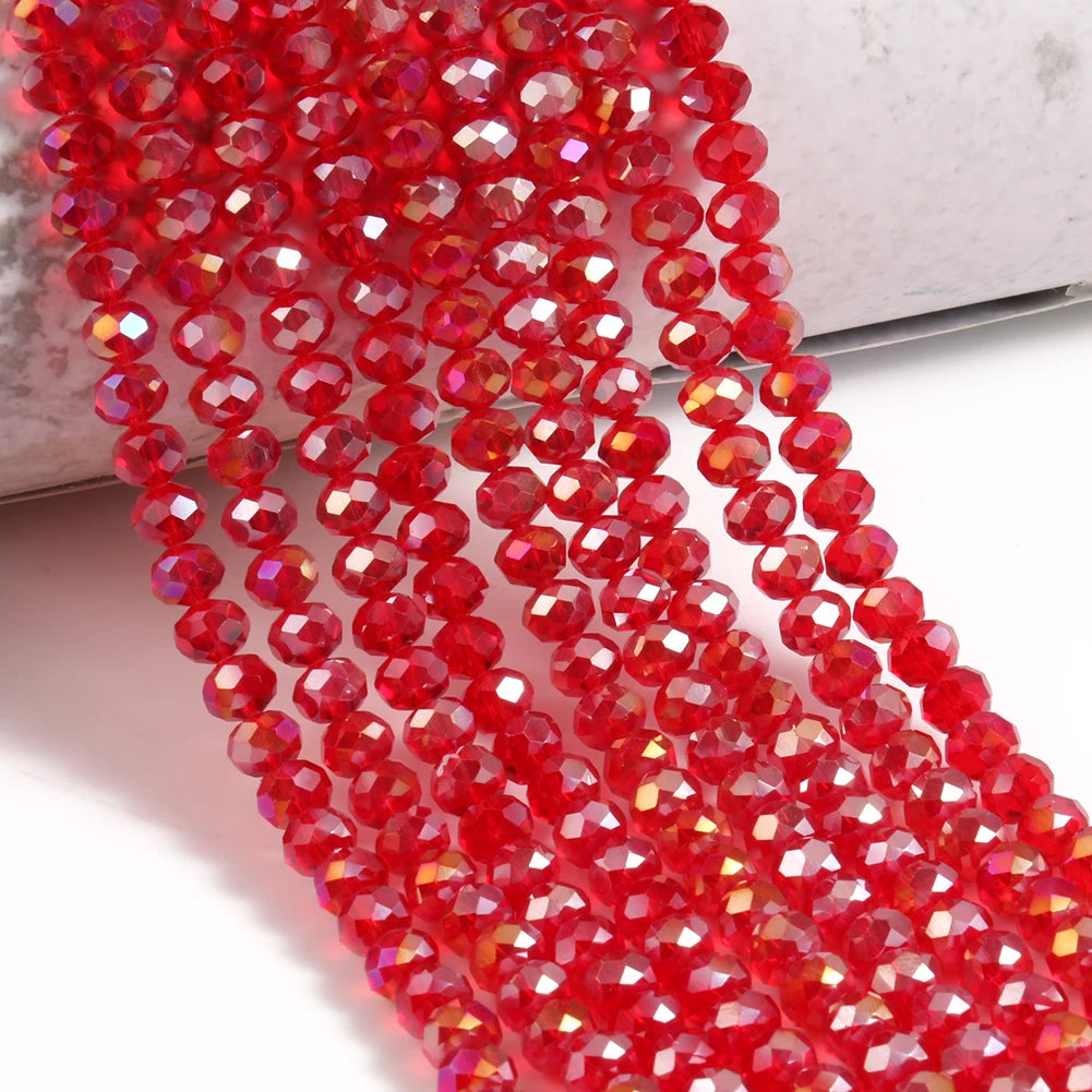 Glass Beads Faceted Round Multicolor Crystal-Style for DIY Jewelry Making