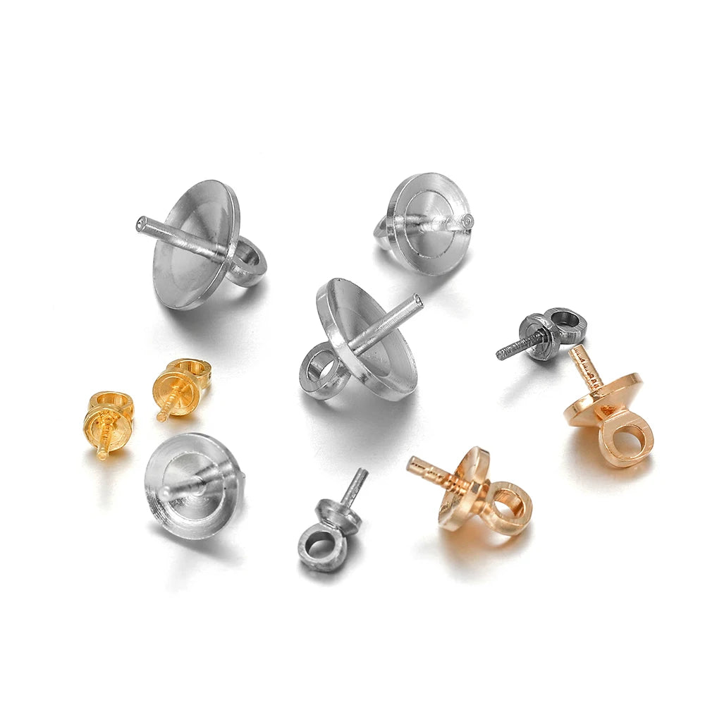 Screw Eye Bails Metal Pendant Pins End Caps DIY Jewelry Making Craft Supplies