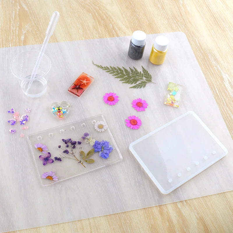 Transparent Silicone Pad Clear Mat Resin Pad Non-Slip Heat Resistant Reusable Sticky Plate For UV Epoxy Resin Craft Making Tool