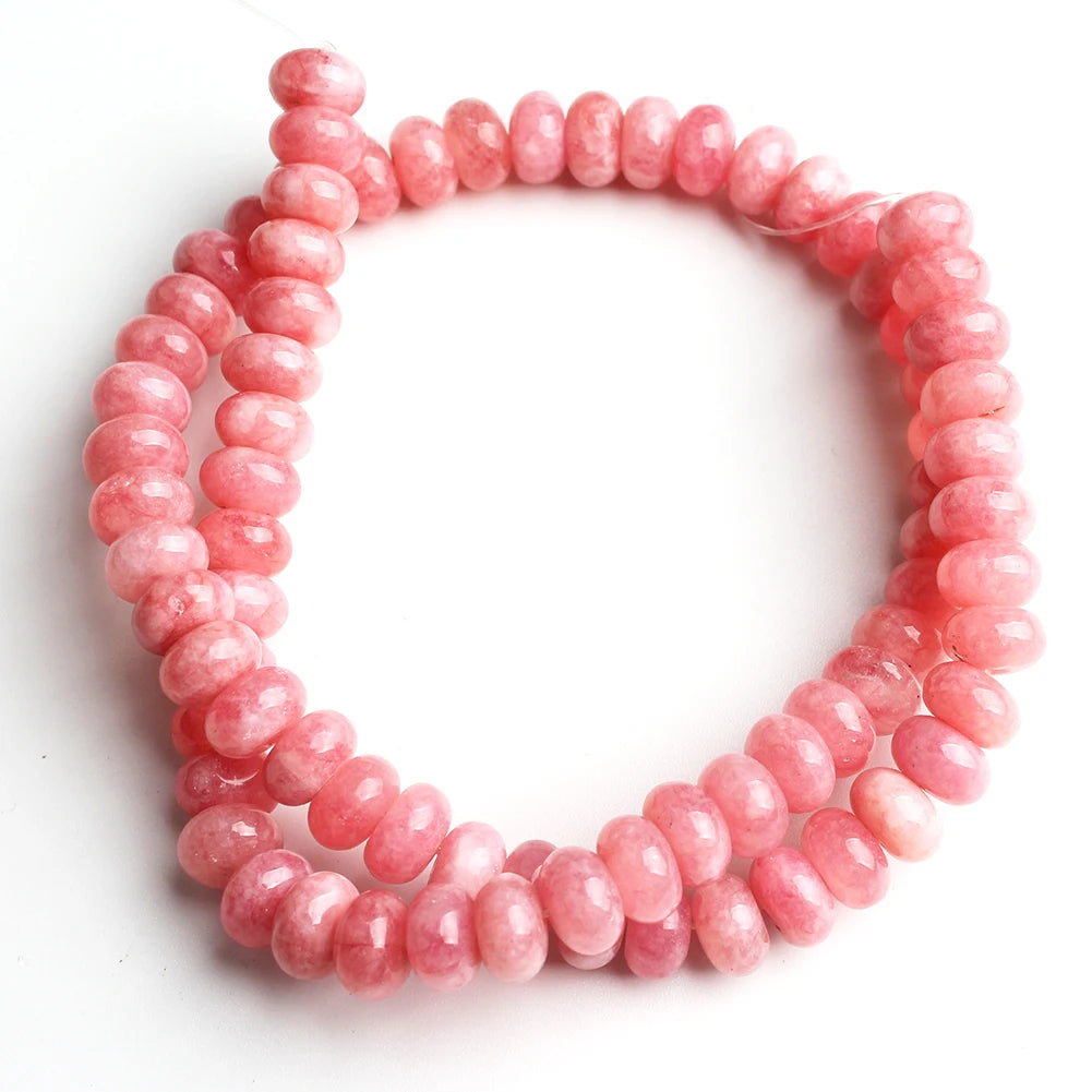 Stone Beads Round Purple Blue Angelite-Style Rondelle for DIY Jewelry Making