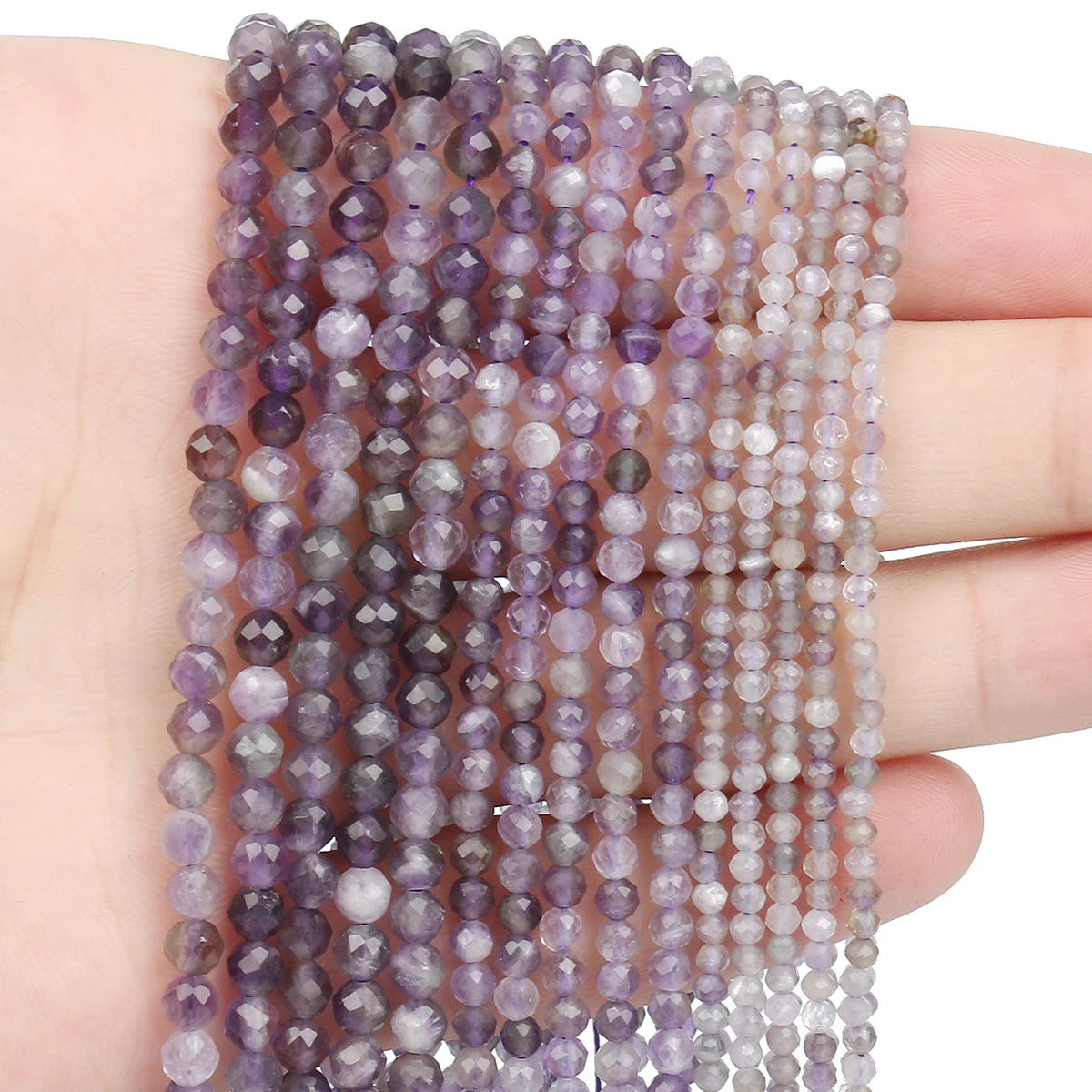 Stone Beads Tiny Faceted White Moonstone-Style for DIY Jewelry Making