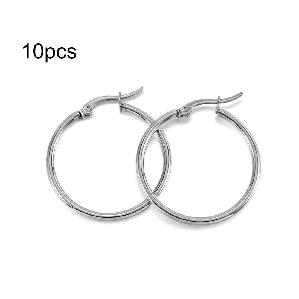 Ring Settings Stainless Steel Earrings Open Earring Hooks Base Craft Supplies