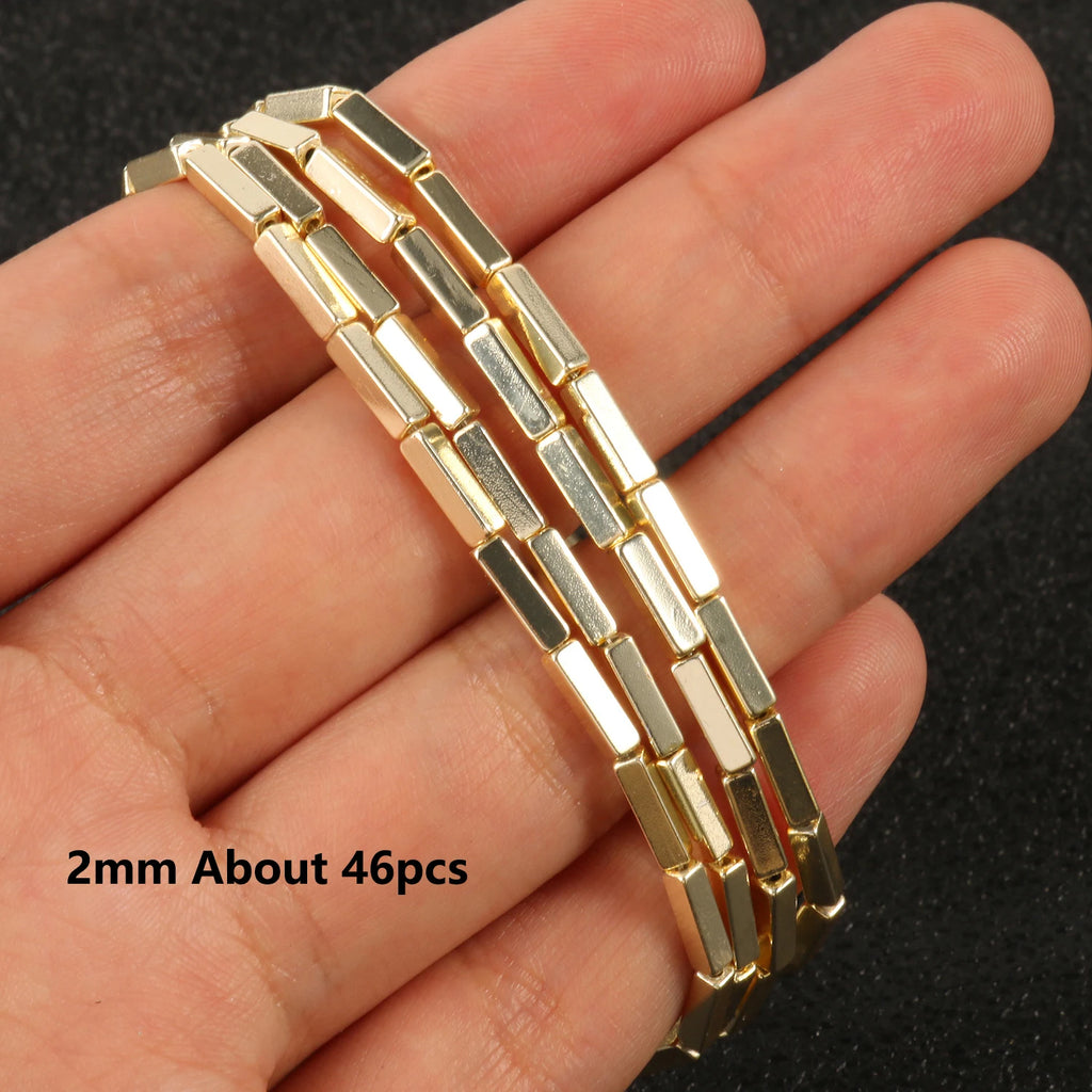 Stone Beads Gold-Tone Hematite-Style Cross Star Heart for DIY Jewelry Making