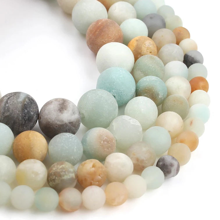 Stone Beads Matte Round Picasso Jasper Agate Styles for DIY Jewelry Making