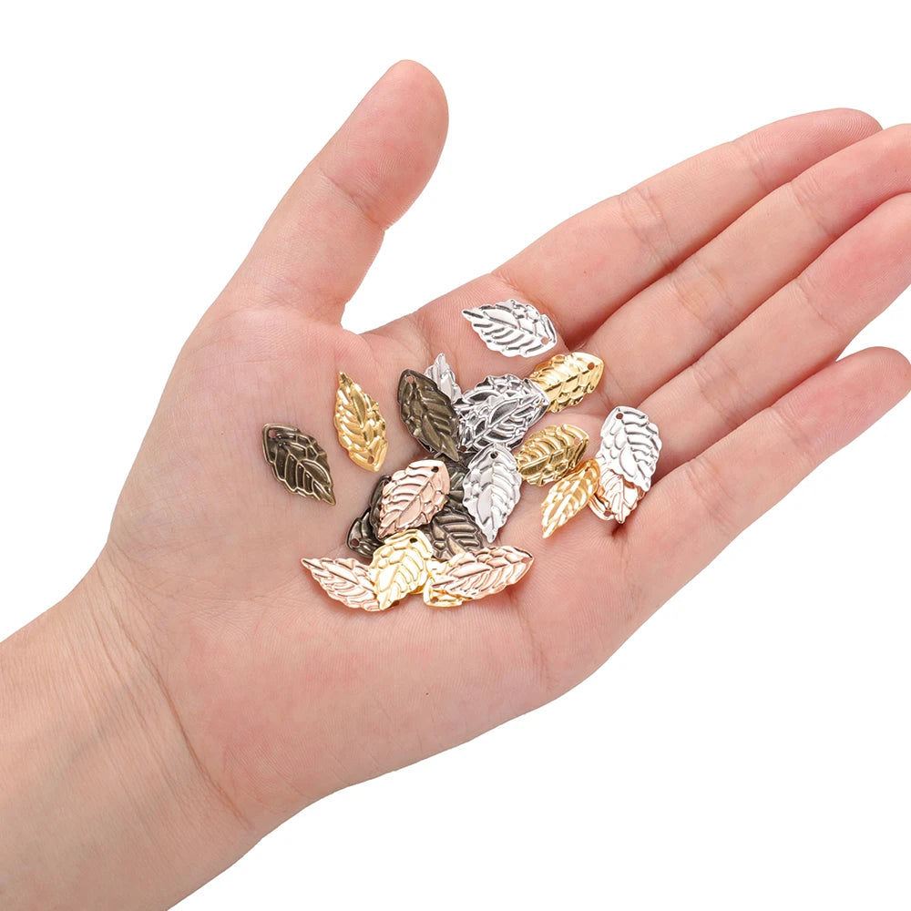 Earring Components Goldcolor Metal Charms Leaf Shape Earrings DIY Jewelry Making