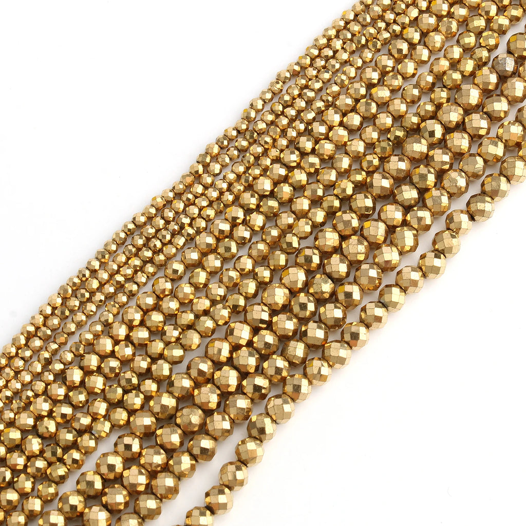 Stone Beads Color Retention Gold-Plated Hematite Heart Flat Round Craft Beads