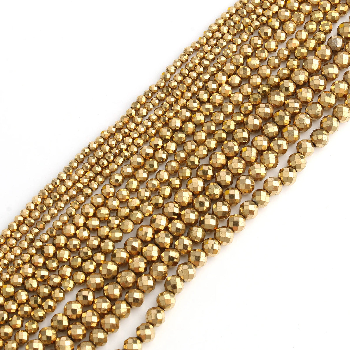 Stone Beads Color Retention Gold-Plated Hematite Heart Flat Round Craft Beads