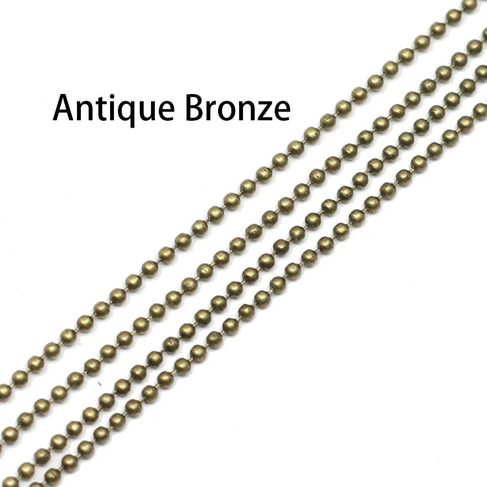 Metal Beads Dia Gold Black Color Ball Chains Necklaces for DIY Jewelry Making