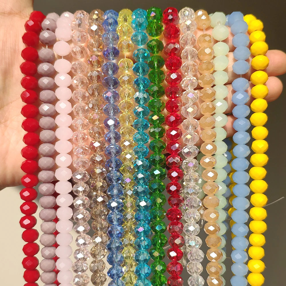 Glass Beads Faceted Round Multicolor Crystal-Style for DIY Jewelry Making