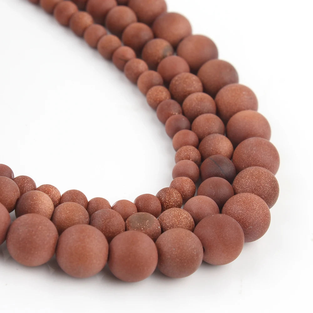 Stone Beads Matte Round Morganite Agate Tiger Eye Styles for DIY Jewelry Making