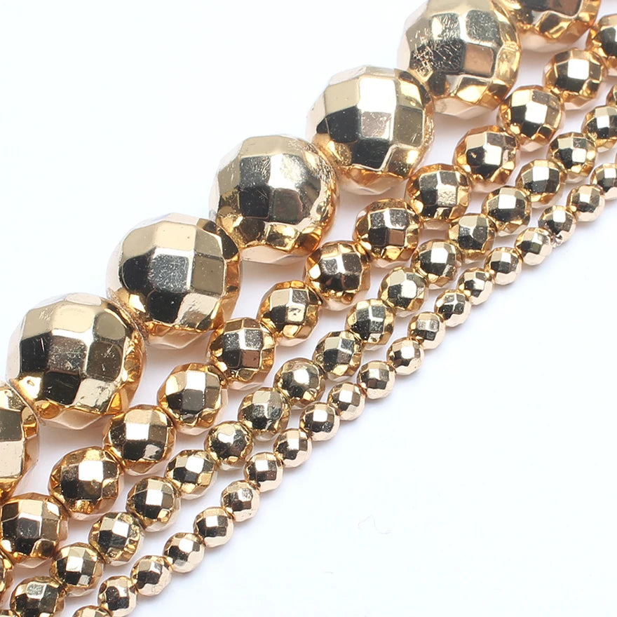 Stone Beads Round Yellow Jade Agate Hematite Styles for DIY Jewelry Making
