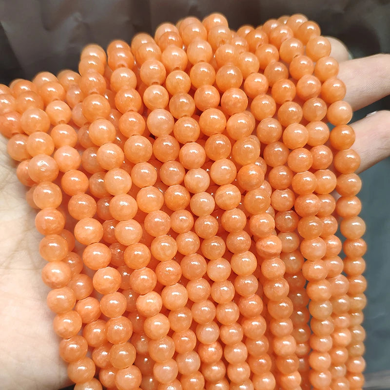 Stone Beads Round Jade Chalcedony Styles for DIY Jewelry Making Craft Beads
