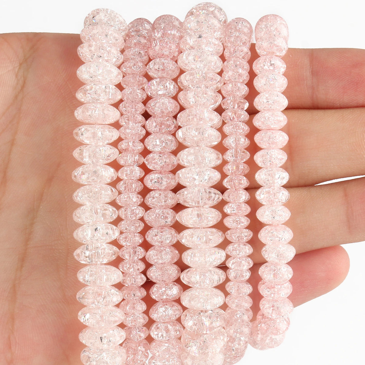 Stone Beads Round Multicolor Cracked Quartz-Style for DIY Jewelry Making