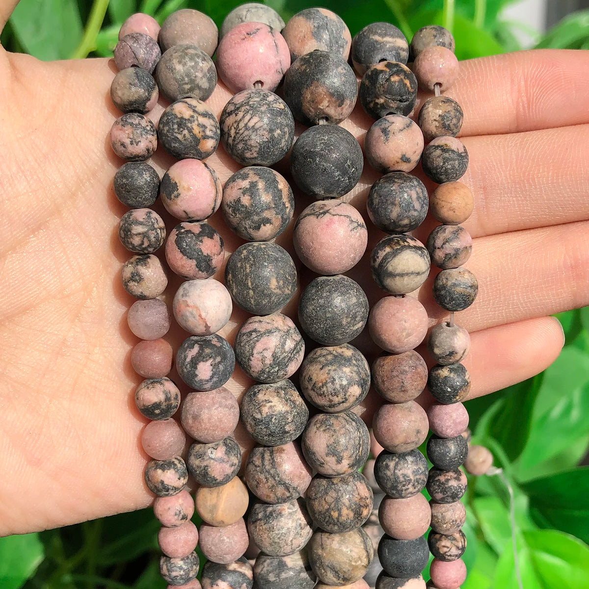 Stone Beads Matte Pink Zebra Jasper Howlite Styles for DIY Jewelry Making