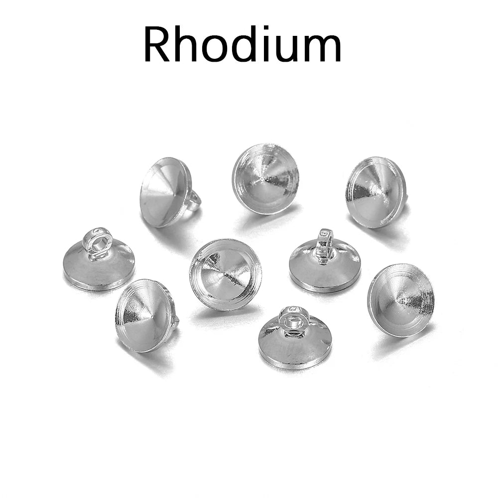 Jewelry Findings End Caps Connector Fit Round Pendants Necklace Craft Supplies